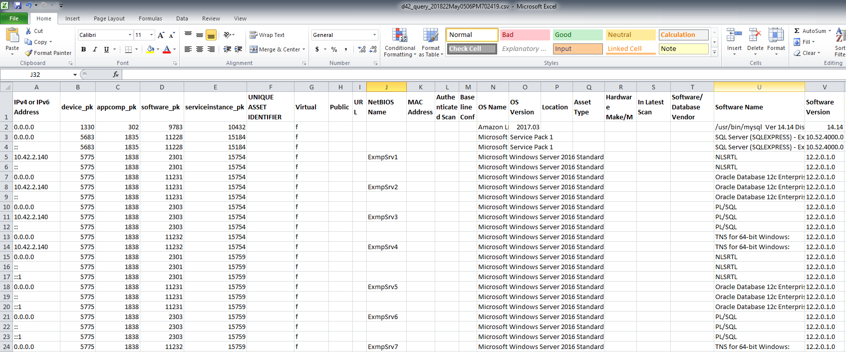 D42 FedRAMP Example Query Results