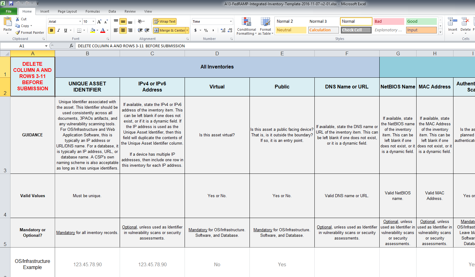 Fedramp Sap Template