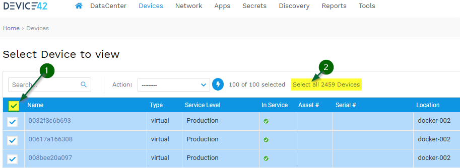Select ALL devices via link