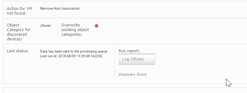 action for VM not found