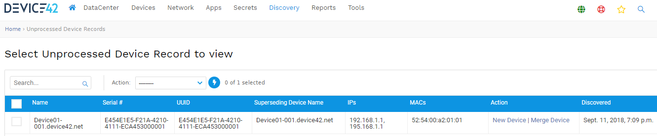 View unprocessed device records