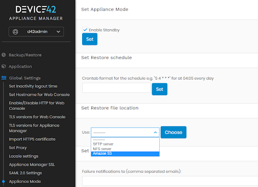 Auto-restore D42 appliance backup from S3 