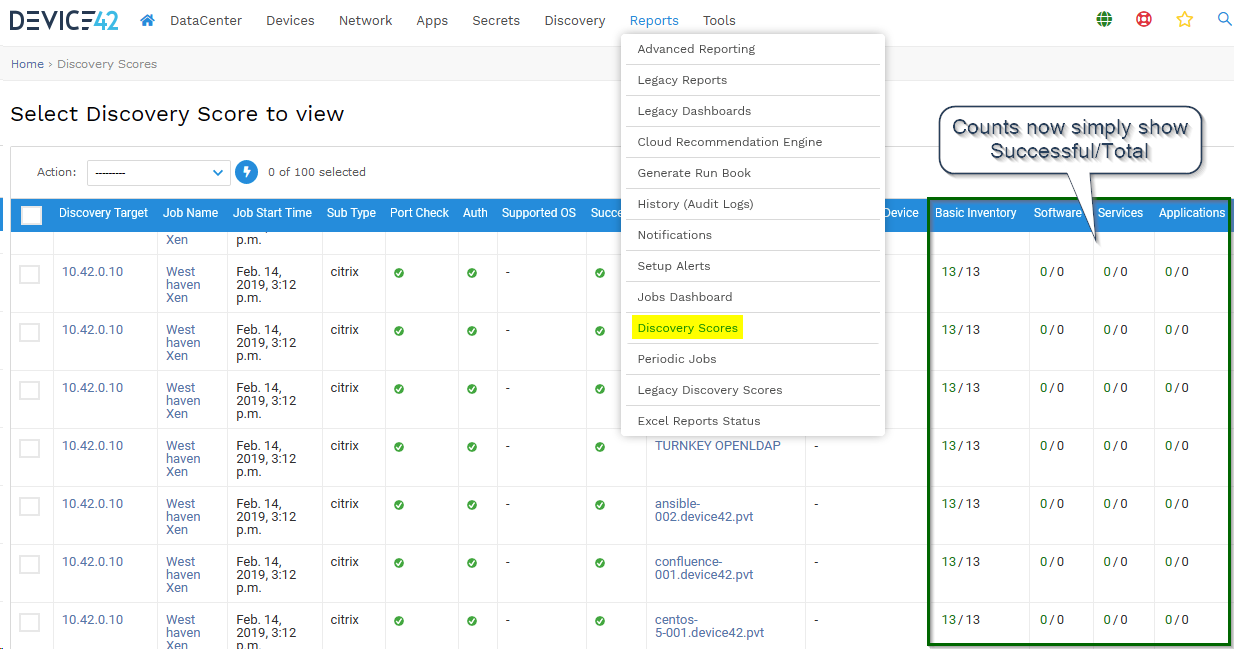 simplified discovery quality scores screen