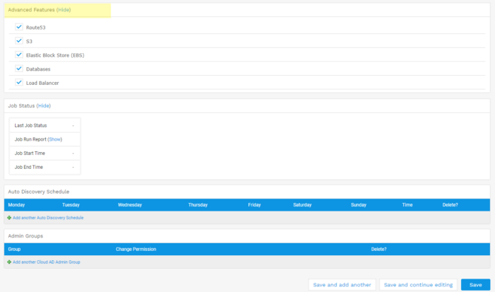 New Affinity Group and Database Connectivity Widgets, AWS Roles Editor ...