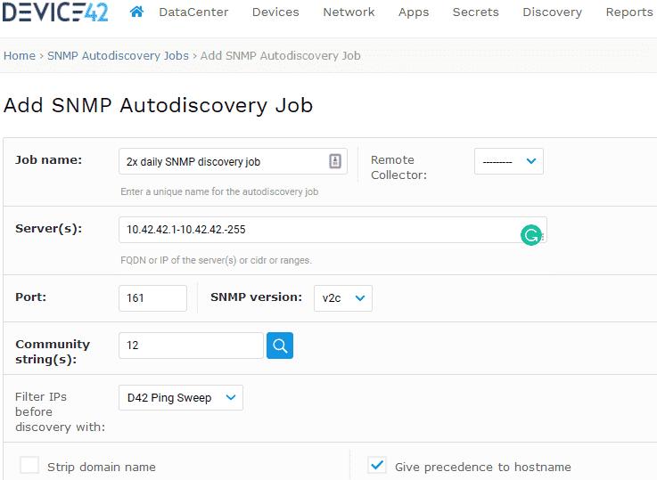 Automatic Device Discovery Tools With Snmp Discovery And More Device42 Software