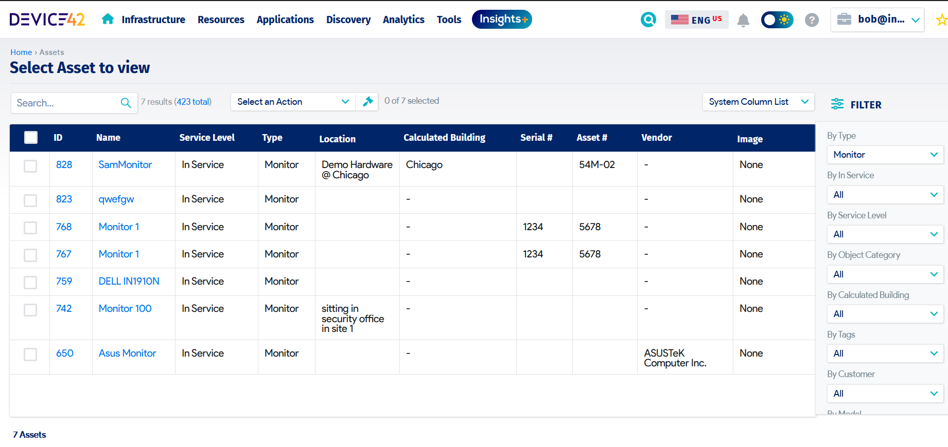 An IT asset register