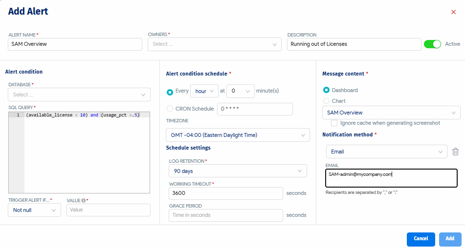 Alerts and Notifications Interface
